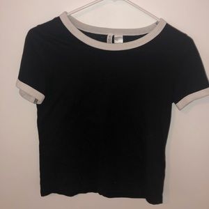 h and m cropped tee